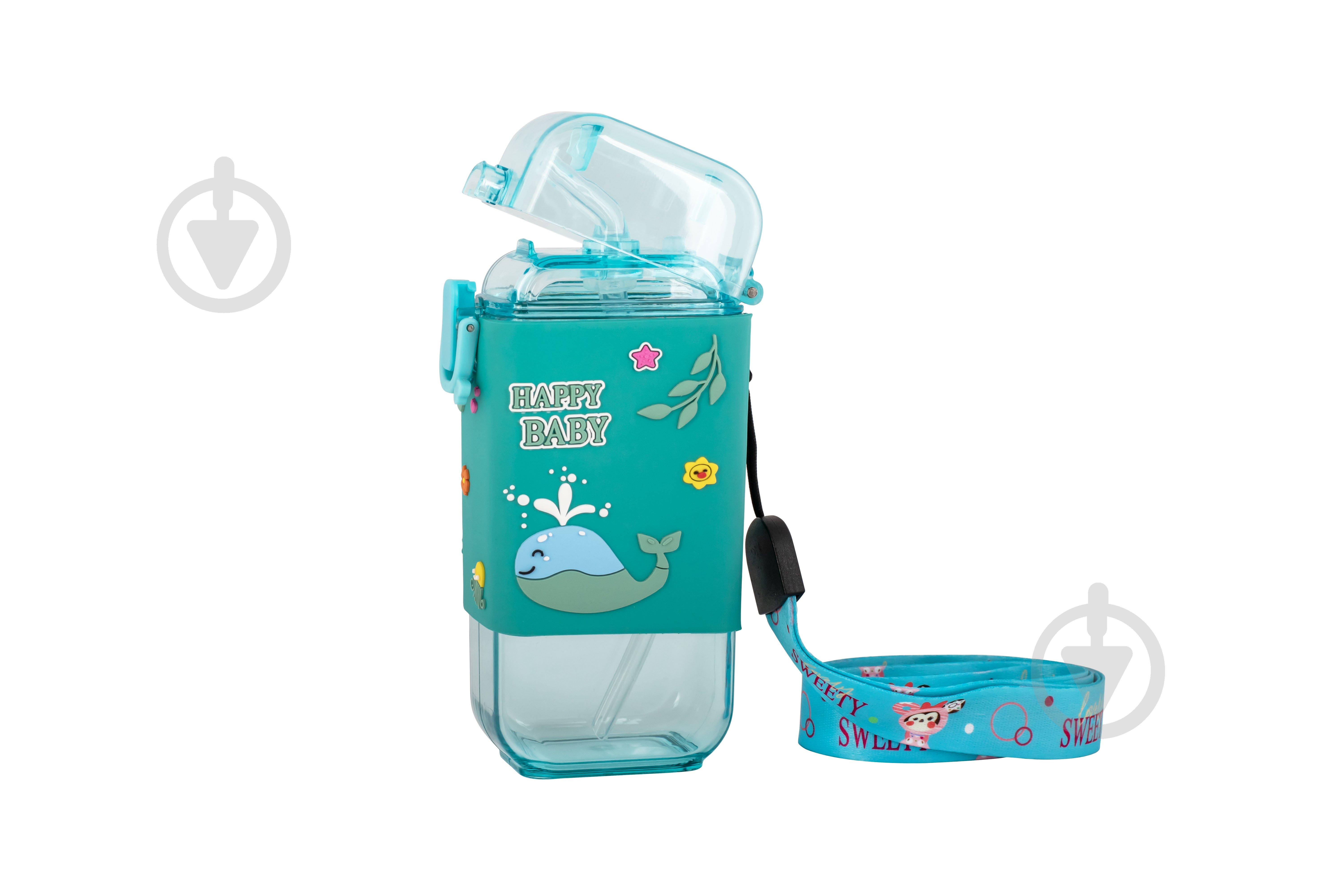 Поїльник Baby Team тритановий з силіконовою трубочкою та ремінцем 225 мл 5091 - фото 2