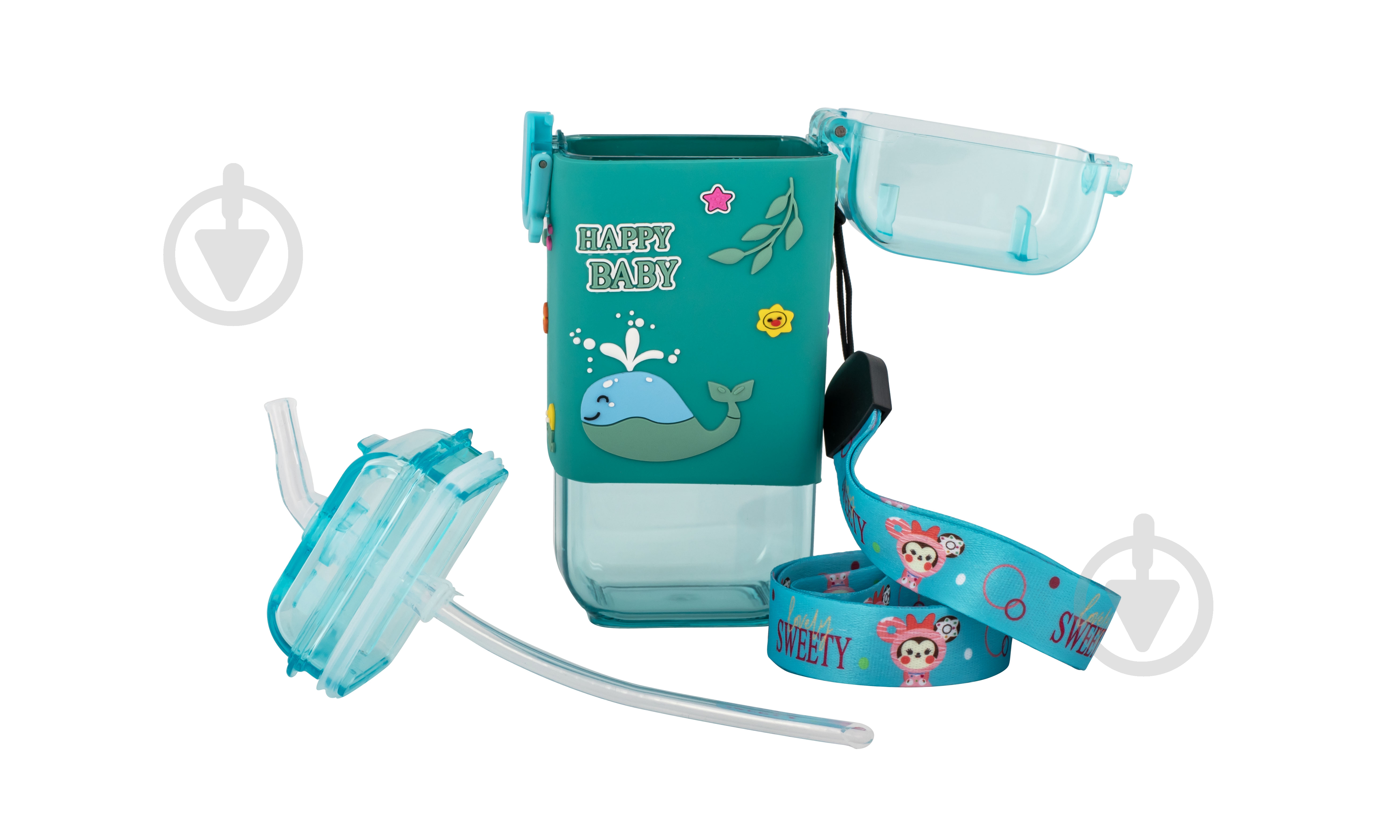 Поїльник Baby Team тритановий з силіконовою трубочкою та ремінцем 225 мл 5091 - фото 4