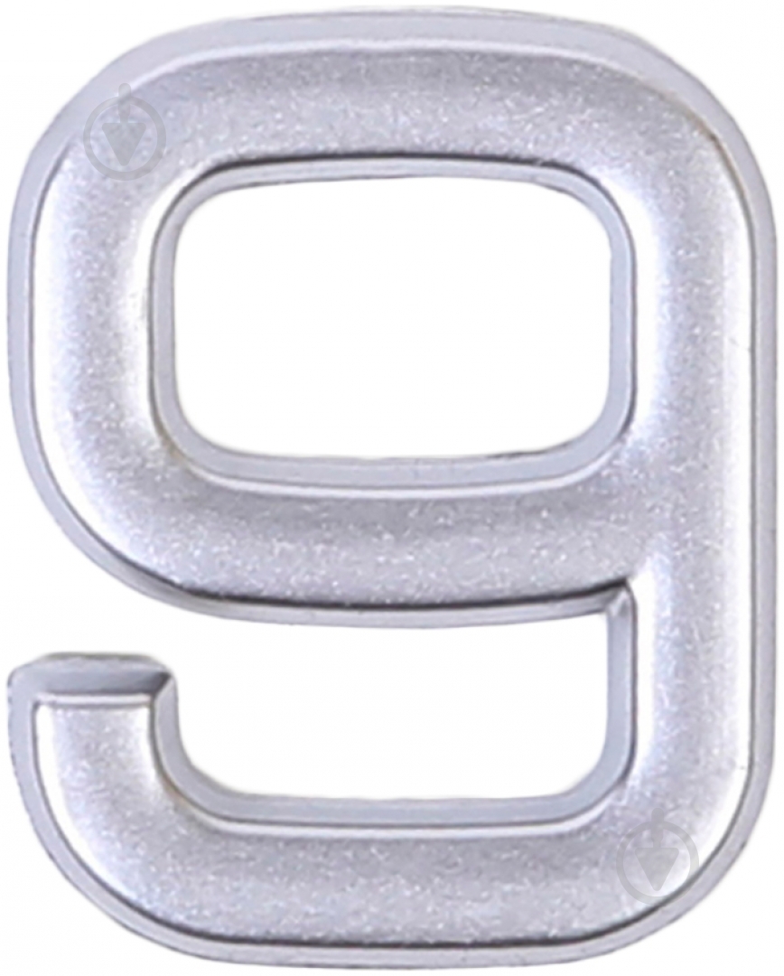 Цифра 9 пластик матовий хром 40 мм Larvij LNP4 MS #9 - фото 1