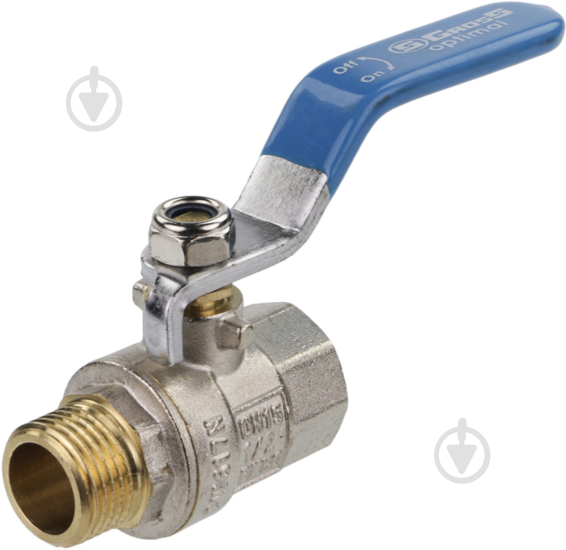 Кран шаровой Gross Optimal Ду15 1/2" ВН с синим рычагом - фото 1