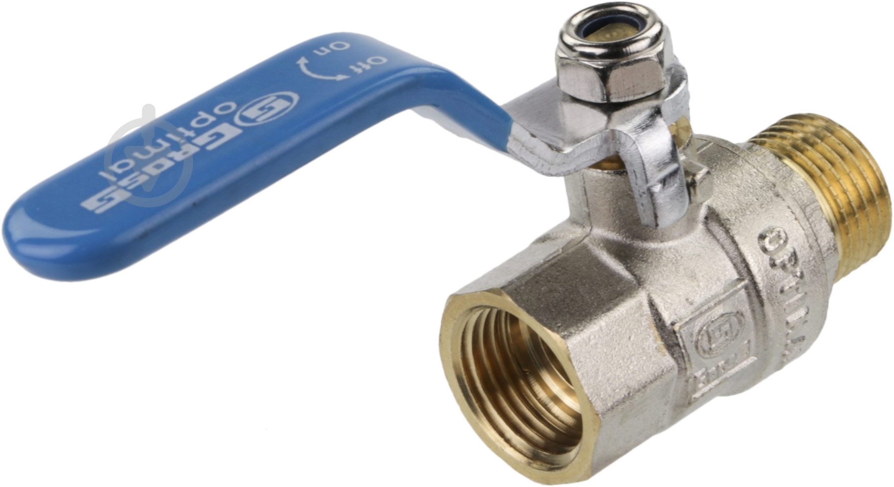 Кран шаровой Gross Optimal Ду15 1/2" ВН с синим рычагом - фото 2