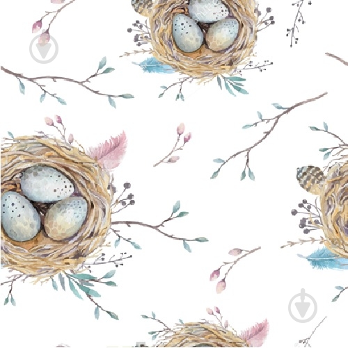 Серветки столові Silken Пасхальне гніздечко 33х33 см 15 шт. - фото 1 Серветки столові Silken Пасхальне гніздечко 33х33 см 15 шт. - фото 1