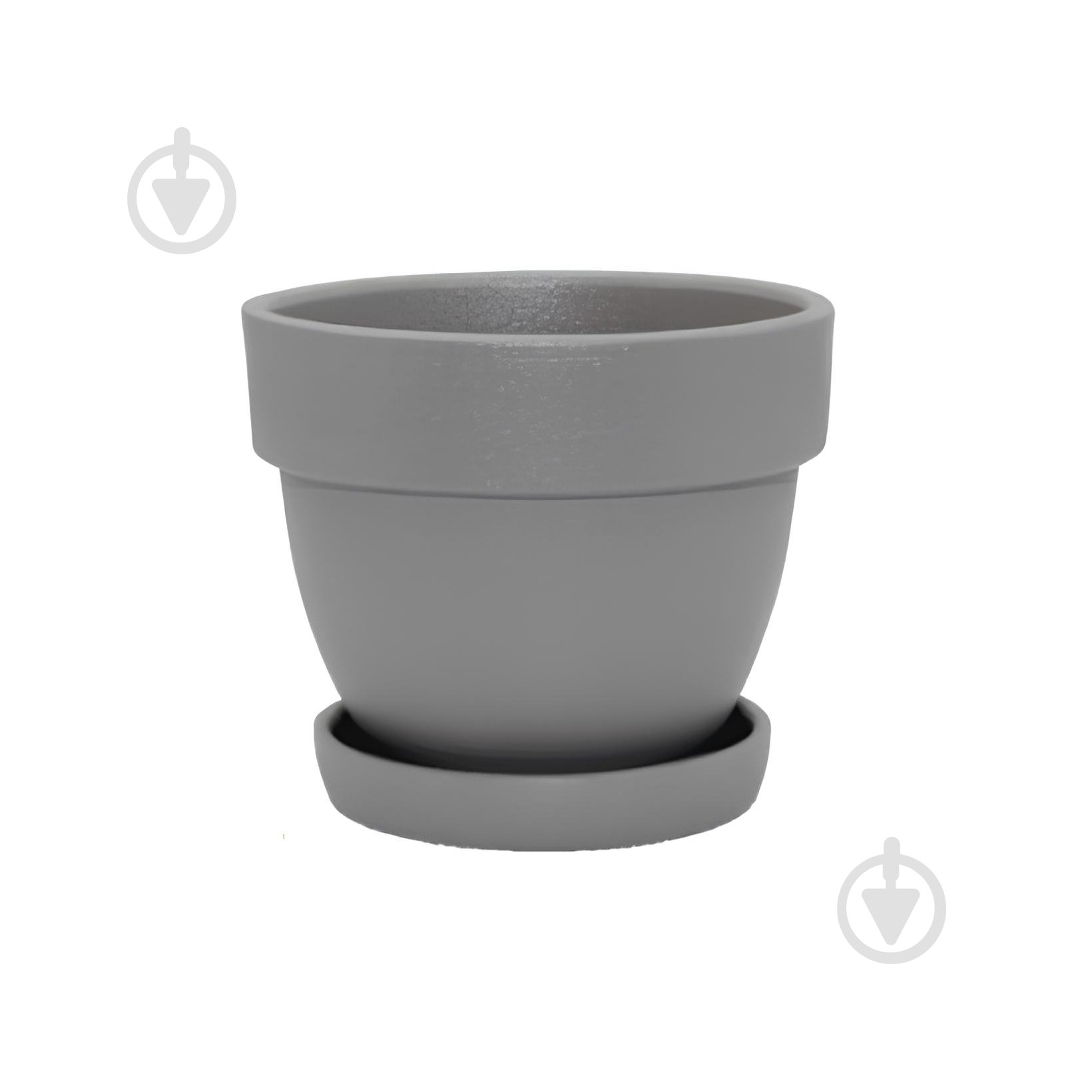 Горщик кераміка Спарта круглий сірий 1,85 л Shynkar&KO - фото 1