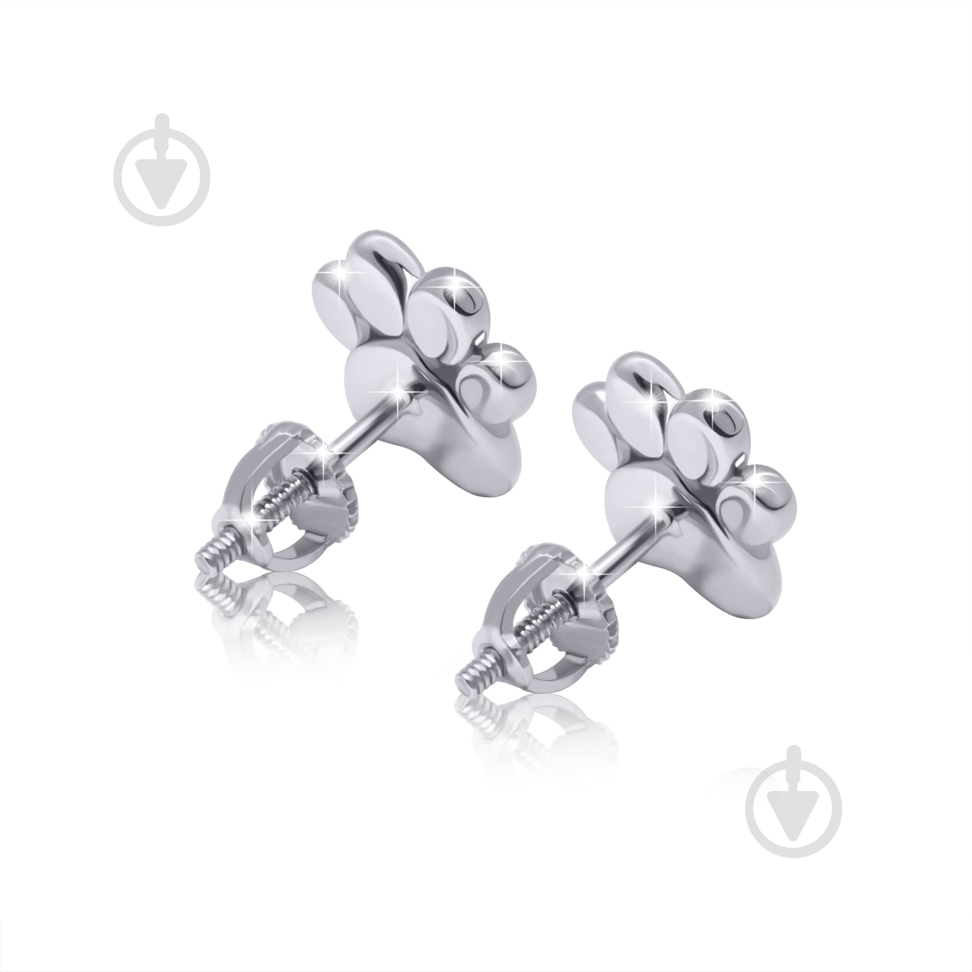 Серьги-пусеты UMa&UMi Лапка красная - фото 2