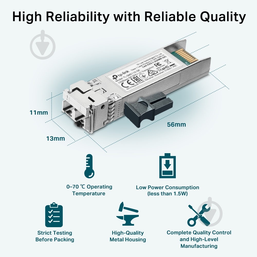 Модуль TP-Link Omada 10GBase-SR SFP+ LC TL-SM5110-SR - фото 5 Модуль TP-Link Omada 10GBase-SR SFP+ LC TL-SM5110-SR - фото 5