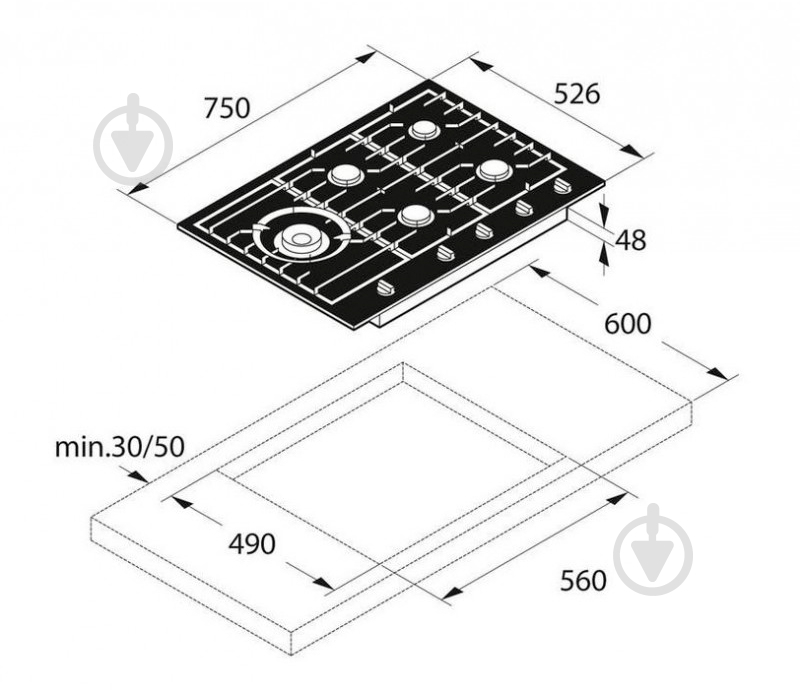 Варочная поверхность газовая Asko HG1776AB - фото 3 Варочная поверхность газовая Asko HG1776AB - фото 3