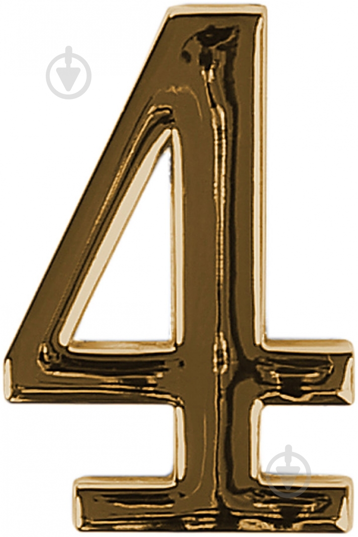 Цифра 4 цинк золотой 45 мм Larvij LNZ4 GP #4 - фото 1