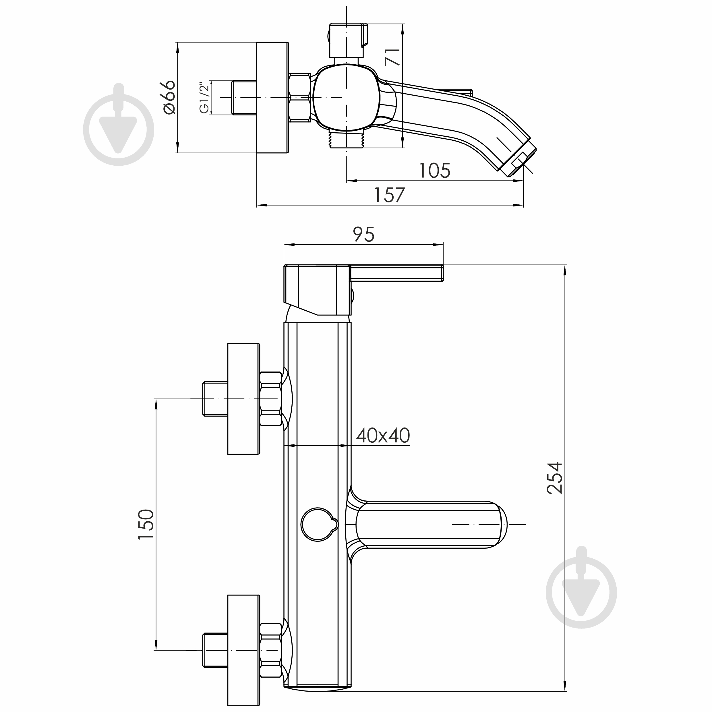 Змішувач для ванни VOLLE BALEA, de la noche - фото 4 Змішувач для ванни VOLLE BALEA, de la noche - фото 4