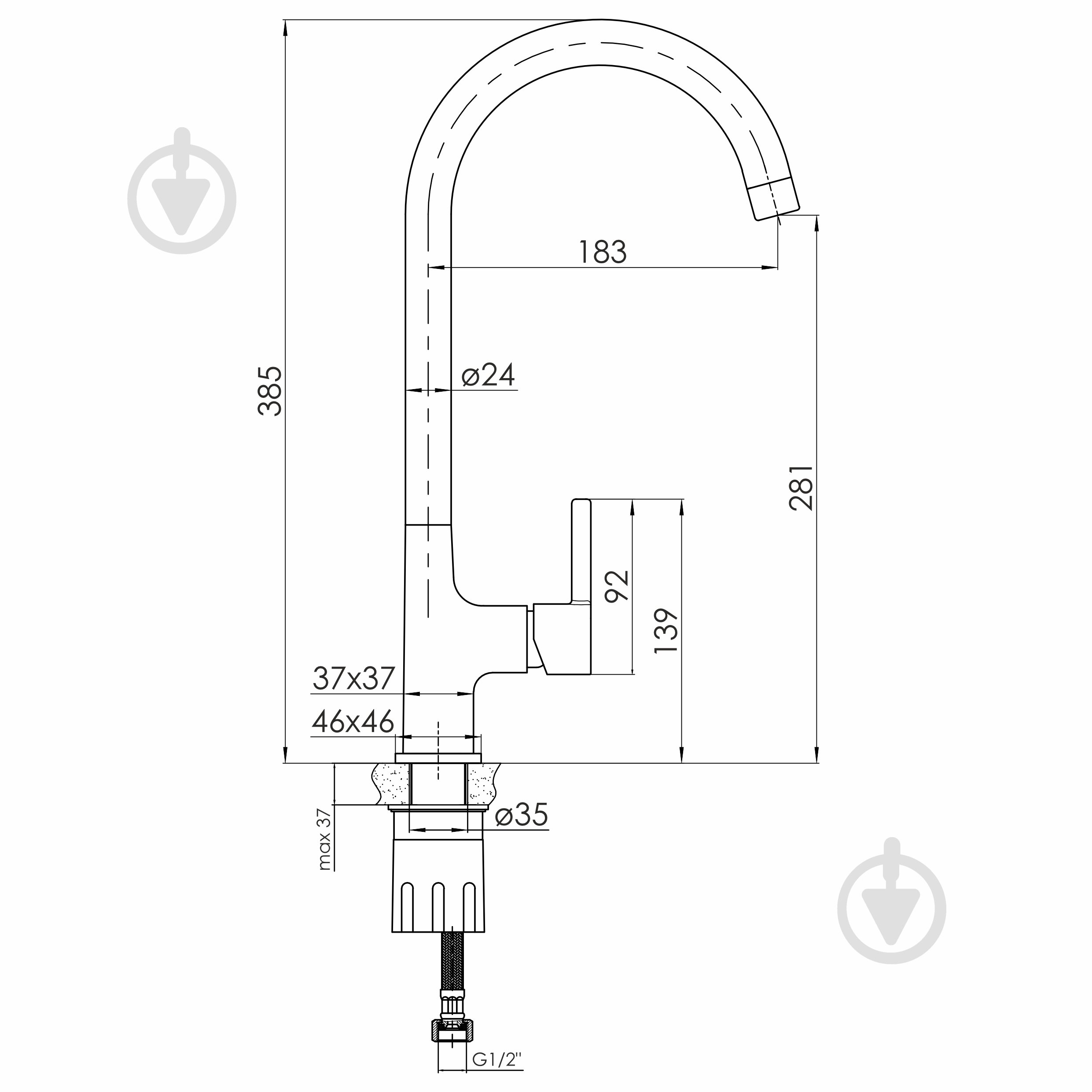 Смеситель для кухни VOLLE BALEA, de la noche - фото 3 Смеситель для кухни VOLLE BALEA, de la noche - фото 3