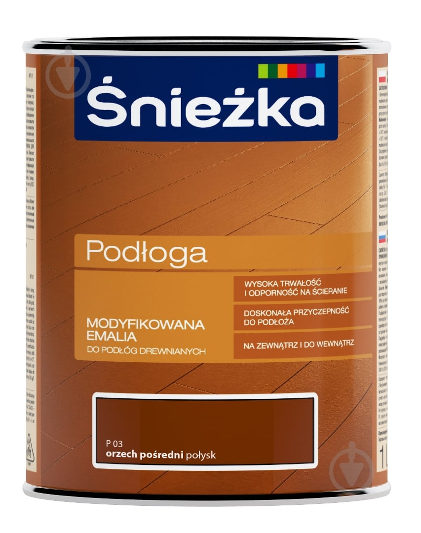 Емаль Sniezka для підлоги Podloga проміжний горіх глянець 0,8 л - фото 1