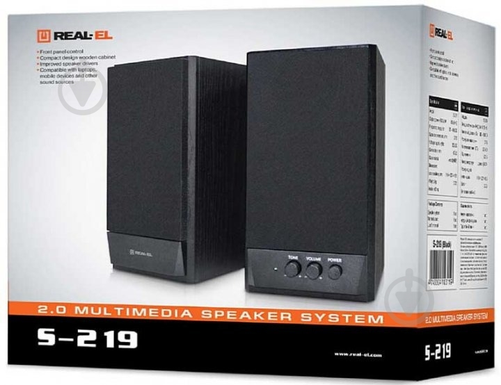 Акустическая система Real-el S-219 2.0 black - фото 8