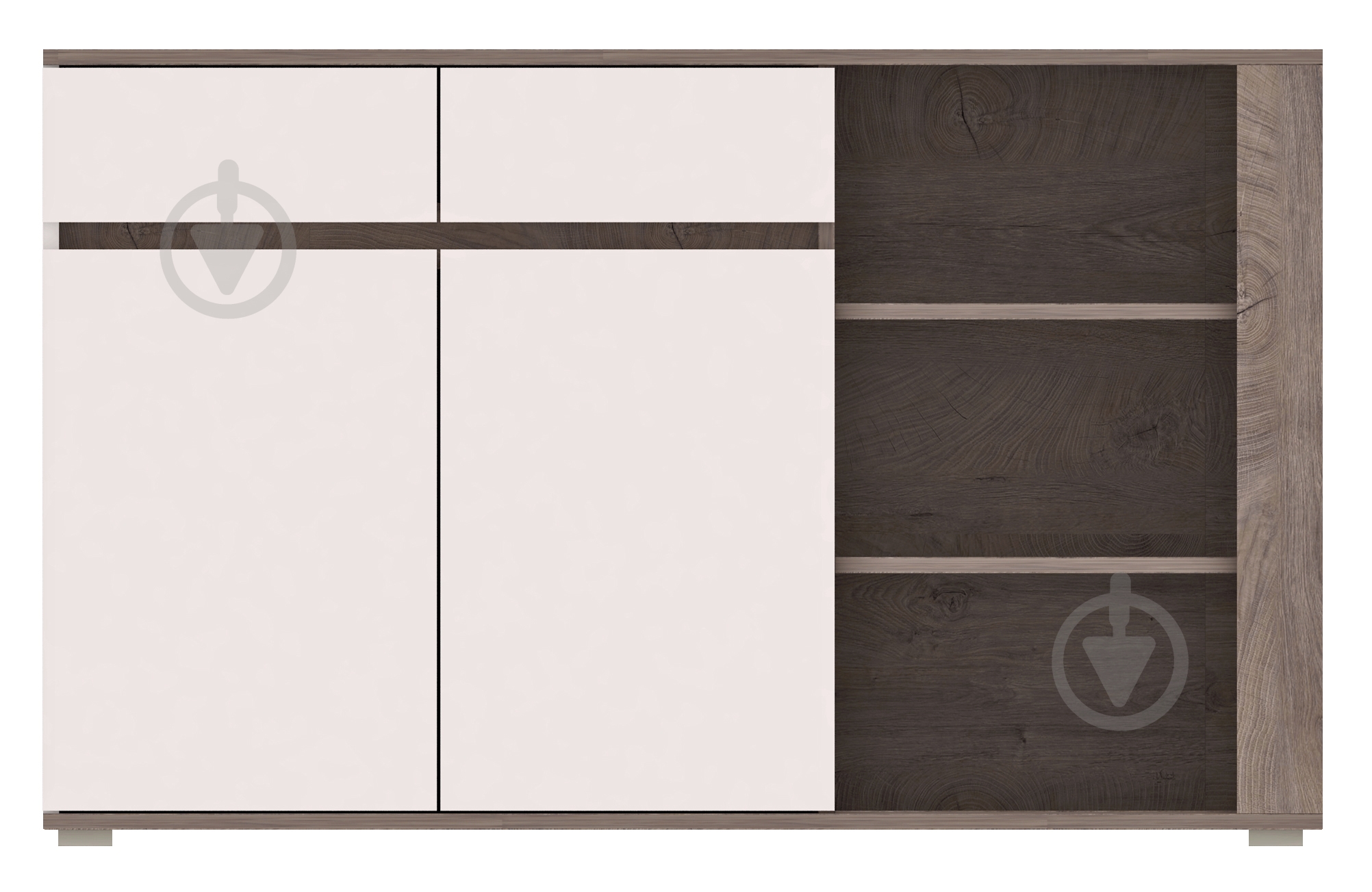 Комод Accord Ares AS4 дуб эндгрейн/белый глянец - фото 1