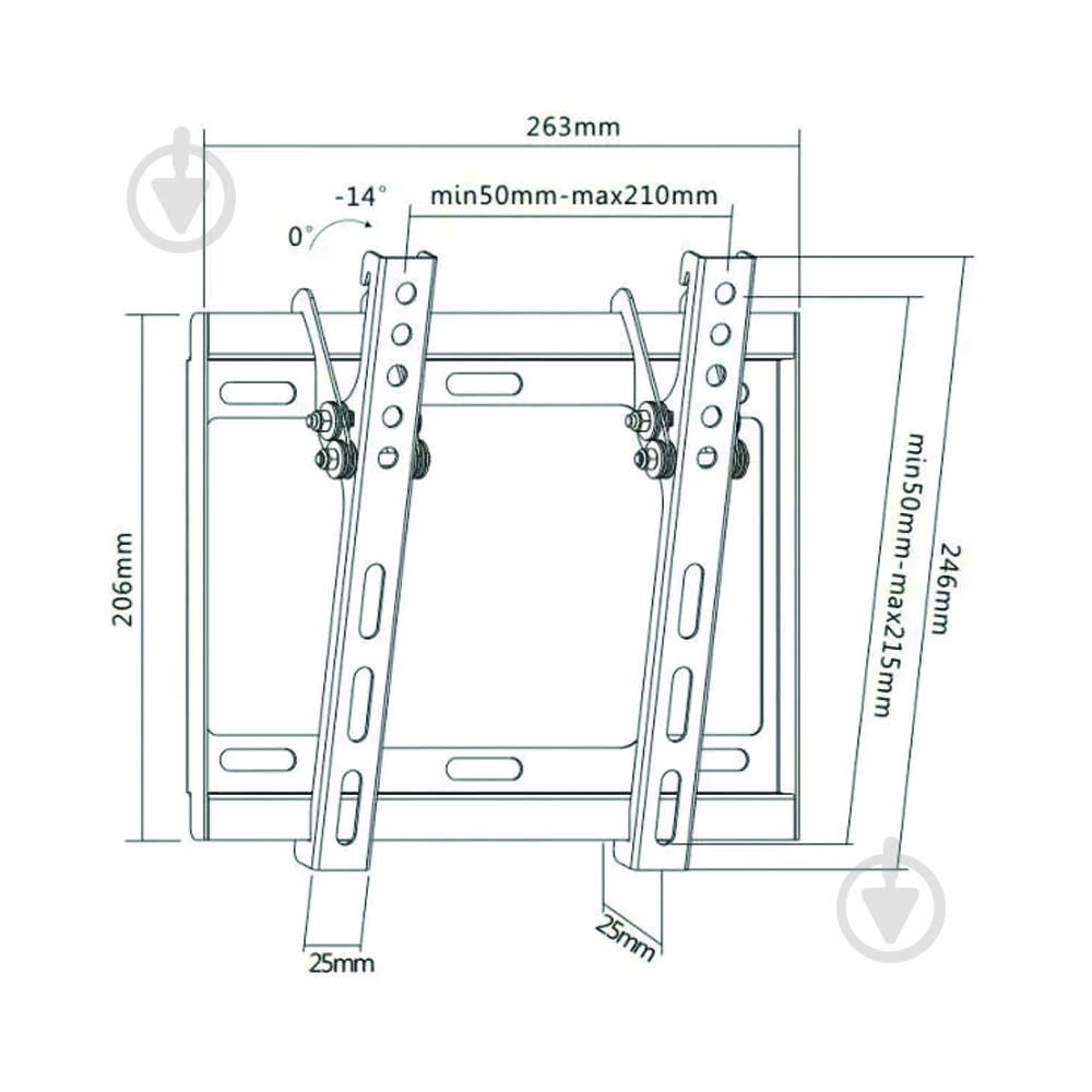 Кронштейн настенный ITECHmount PL2T фиксированные 22"-37" черный - фото 2