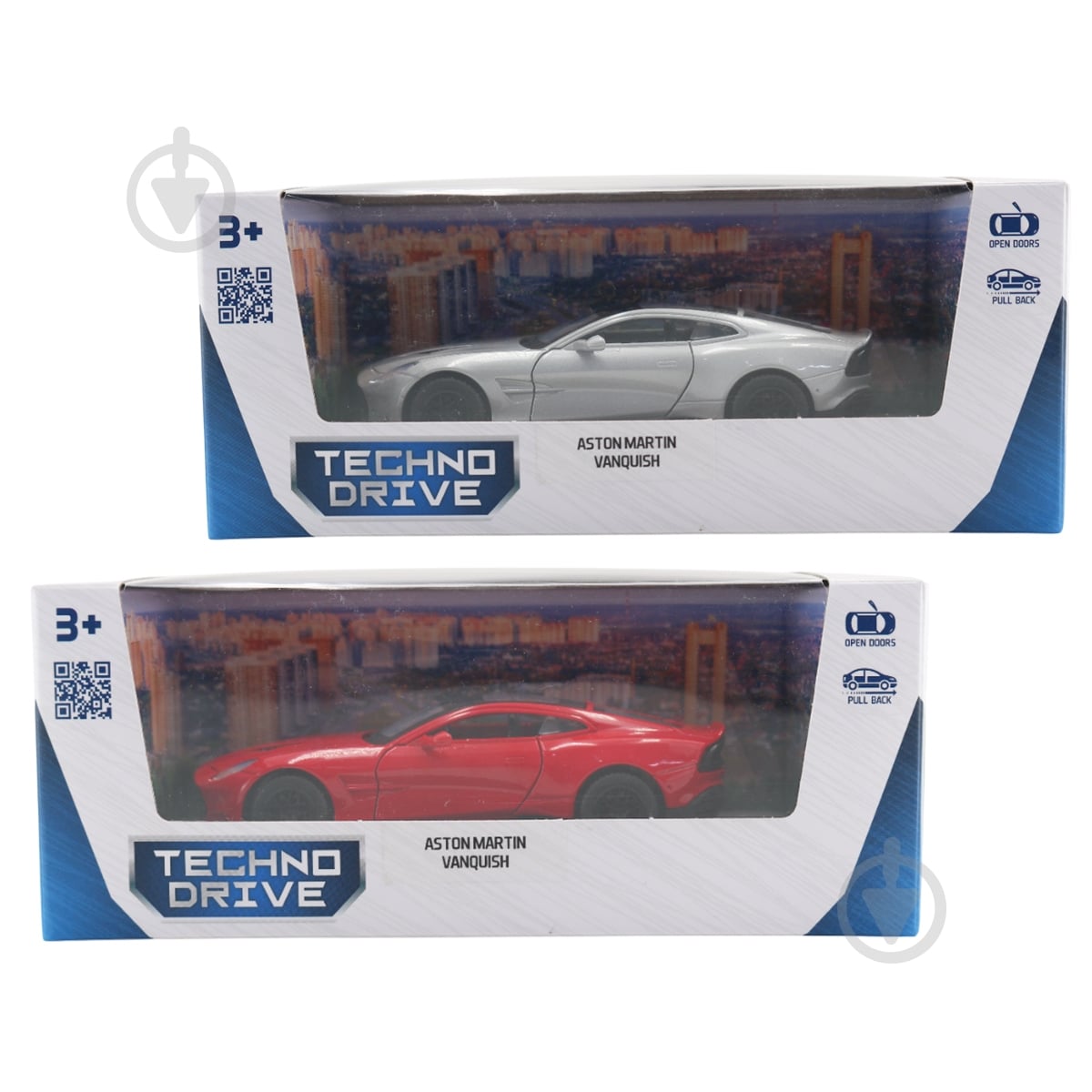Автомодель TechnoDrive 1:39 Aston Martin Vanquish red/silver 250952 - фото 3