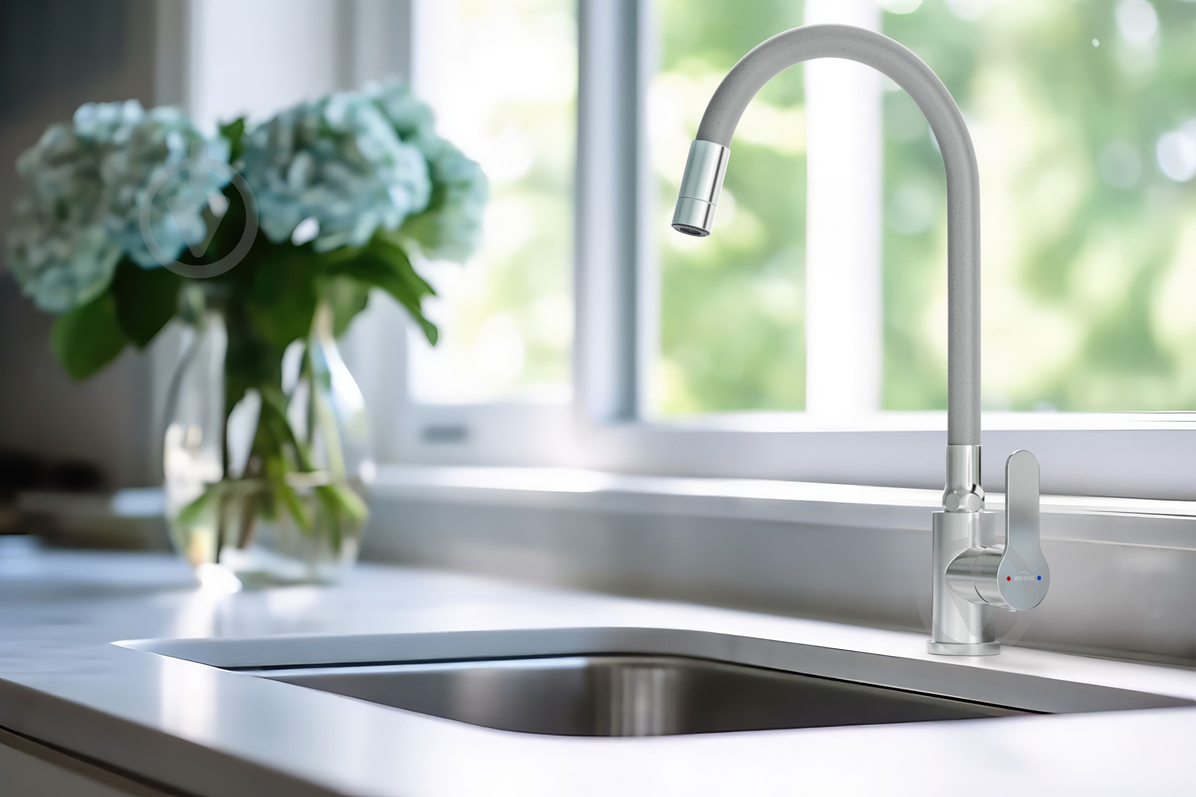 Змішувач для кухні Invena Ksanti inox/сірий BZ-37-i05 - фото 6 Змішувач для кухні Invena Ksanti inox/сірий BZ-37-i05 - фото 6