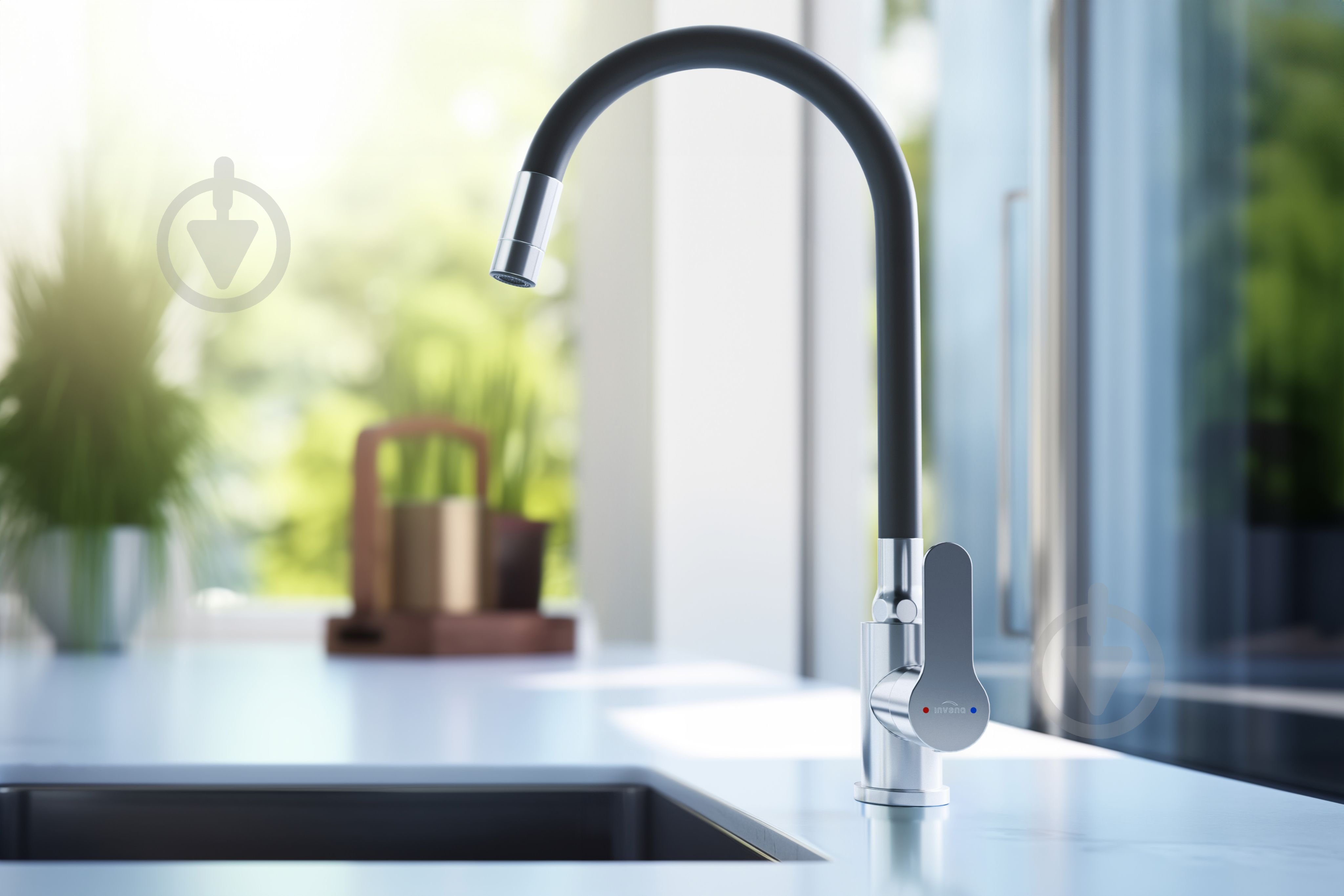Змішувач для кухні Invena Ksanti inox/чорний BZ-37-i43 - фото 6