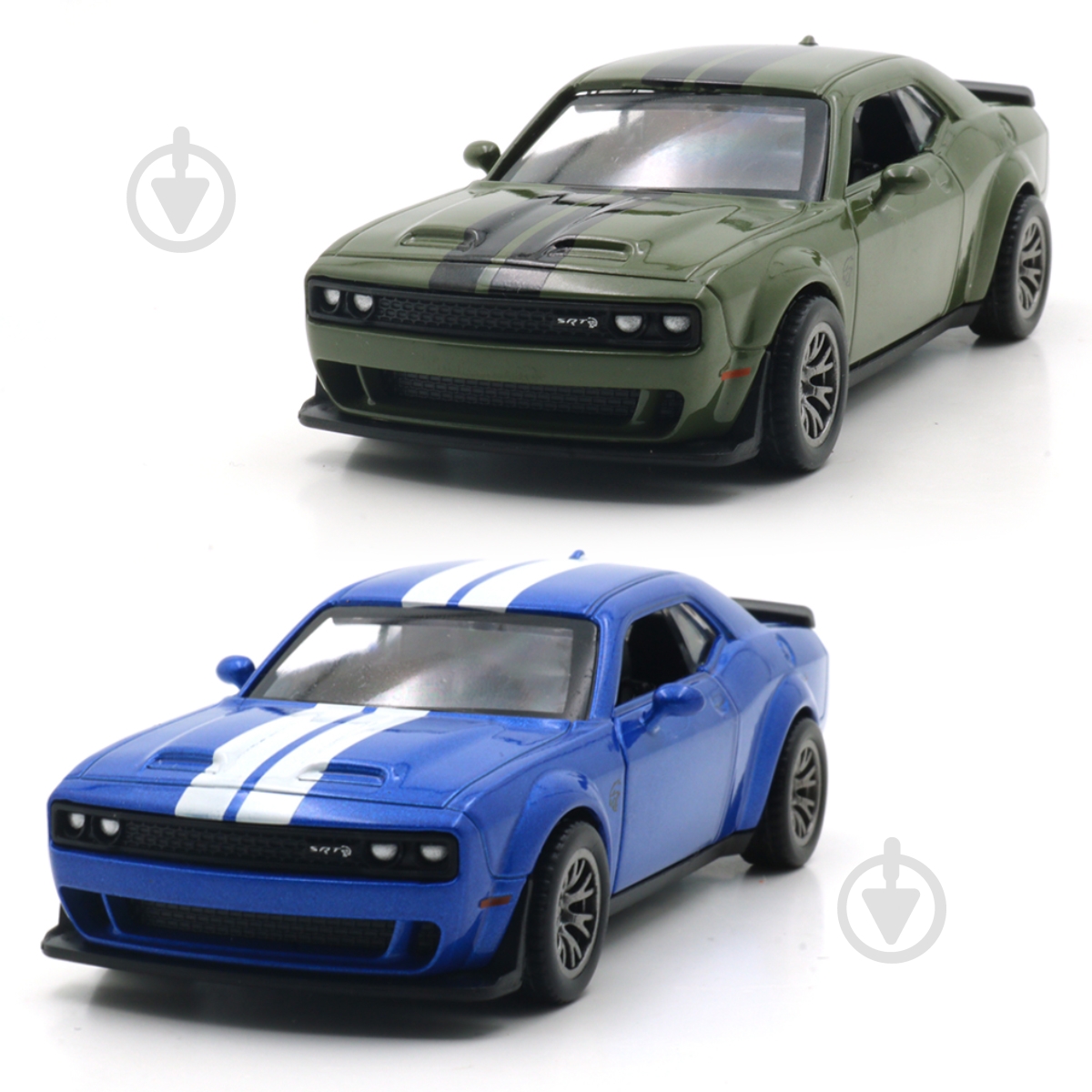 Автомодель TechnoDrive 1:44 Dodge Challenger SRT Jailbreak 2022 blue/green 250949 - фото 1