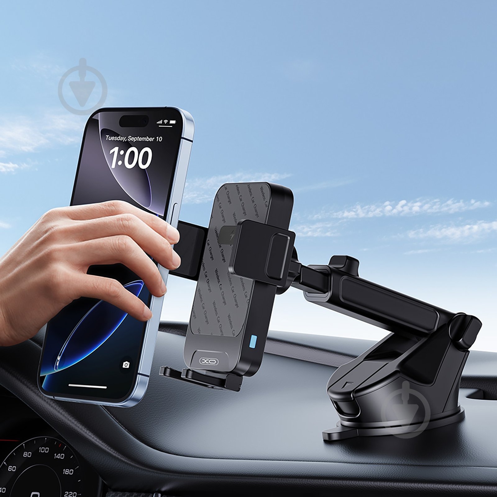 Тримач для смартфона Xo з бездротовою зарядкою WX043.black - фото 4 Тримач для смартфона Xo з бездротовою зарядкою WX043.black - фото 4
