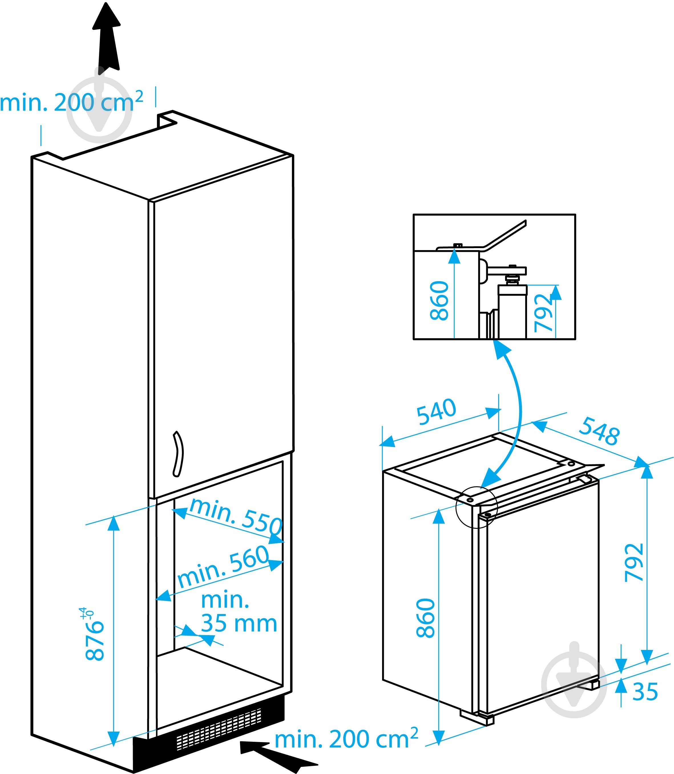 Вбудовуваний холодильник Beko B 1752 HCA+ - фото 4