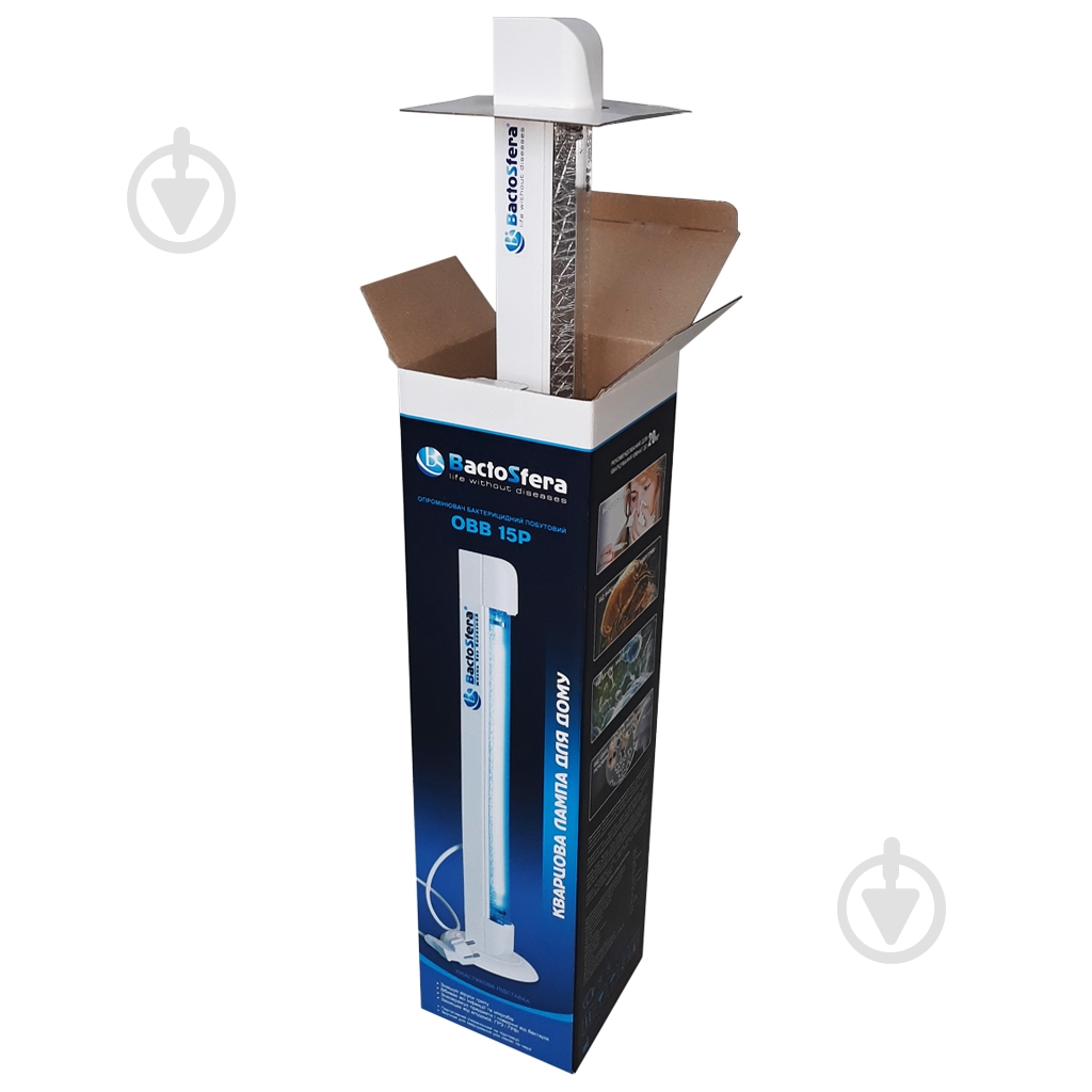 Облучатель ультрафиолетовый BactoSfera OBB 15P Ozone Free - фото 3 Облучатель ультрафиолетовый BactoSfera OBB 15P Ozone Free - фото 3