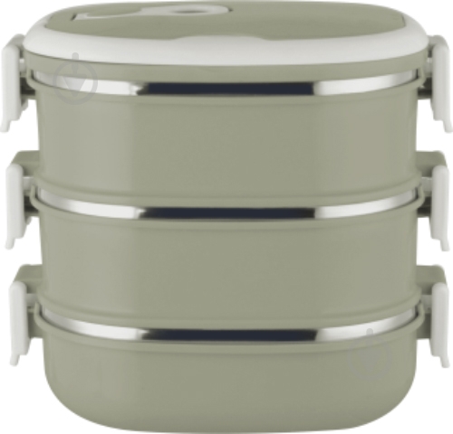 Термос для їжі Smart Kitchen by Flamberg оливковий lunch box 2400 мл - фото 1