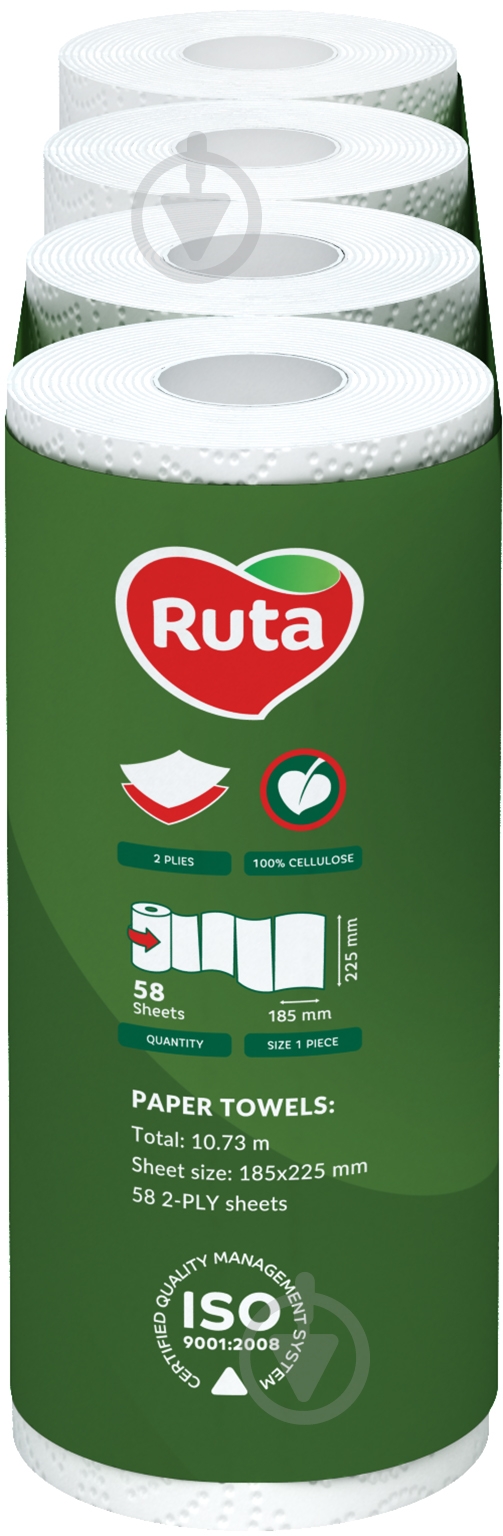 Бумажные полотенца Ruta Universal двухслойная 4 шт. - фото 3 Бумажные полотенца Ruta Universal двухслойная 4 шт. - фото 3