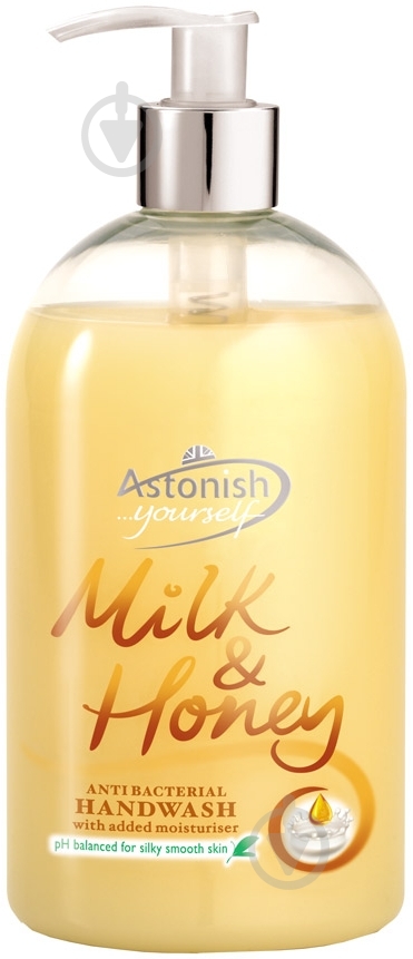Антибактериальное жидкое мыло Astonish Молоко и мед 500 мл - фото 1