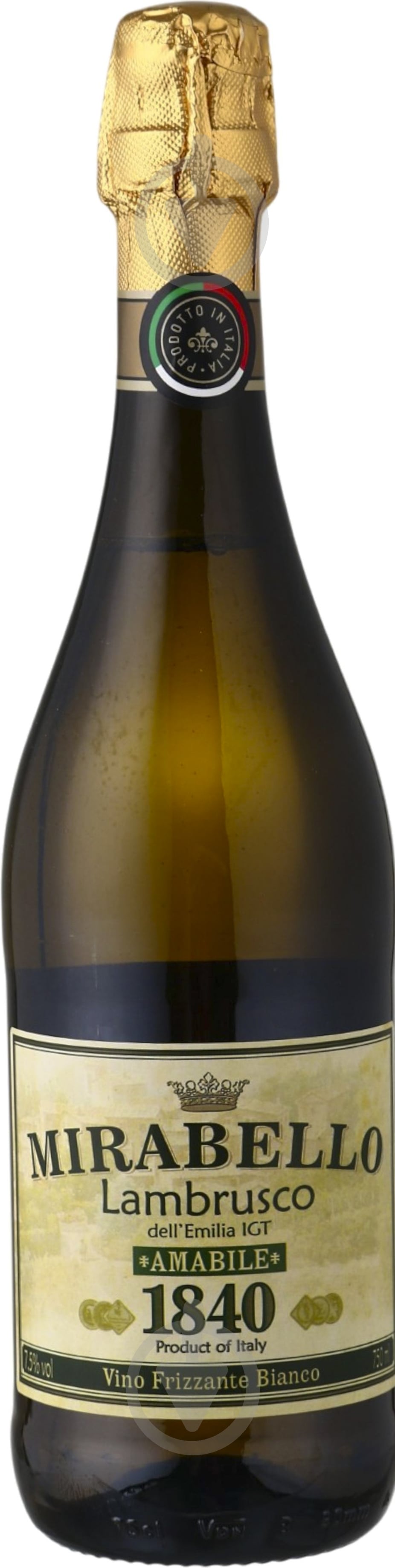 Вино ігристе Mirabello Lambrusco Bianco IGT біле солодке 0,75 л - фото 1