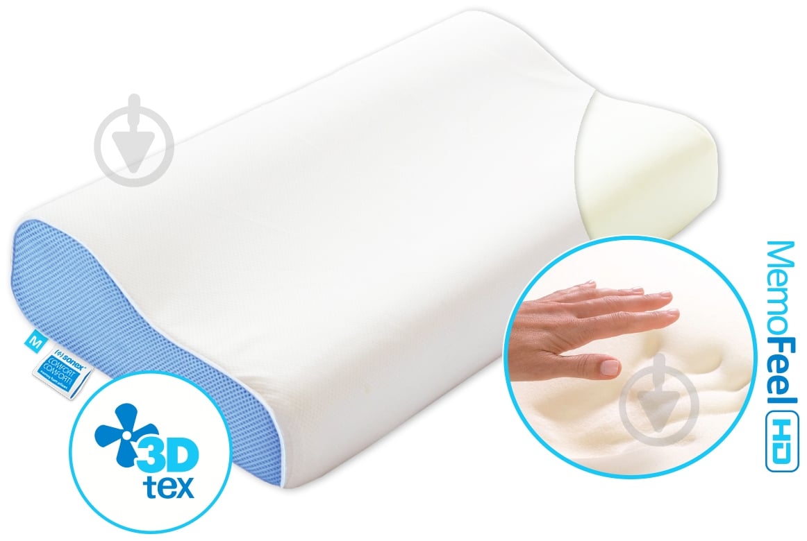 Подушка Comfort Wave L 40x60x11/9 см Антибактеріальна Sonex - фото 2