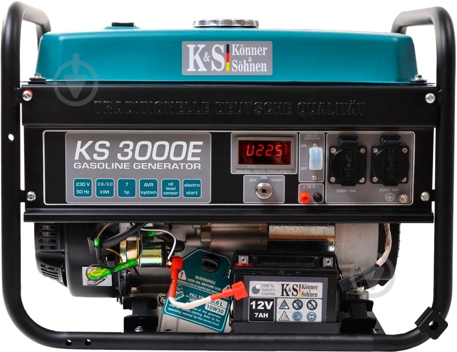 Генератор бензиновый Konner&Sohnen 2,6 кВт / 3 кВт 220 В KS 3000E - фото 1