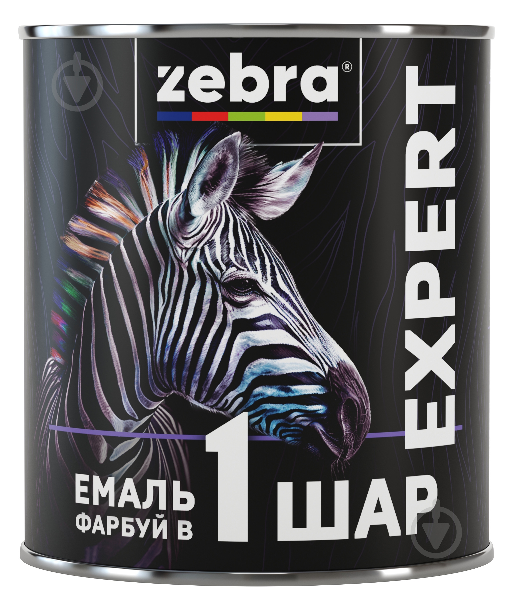 Емаль ZEBRA EXPERT 1 шар чорний високий глянець 0,7 л - фото 1
