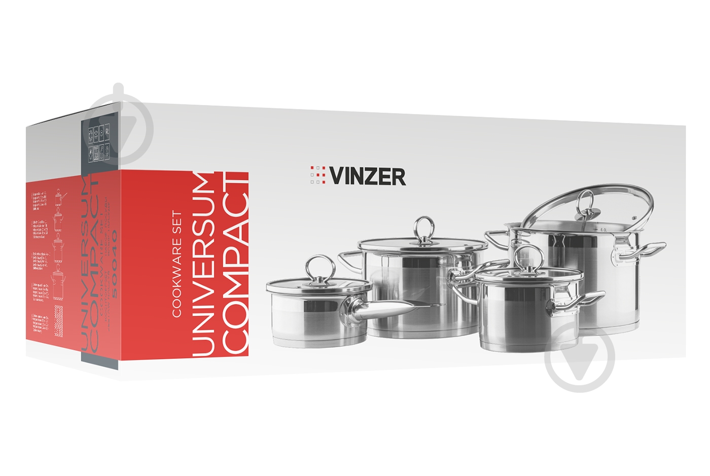 Набор кастрюль Vinzer Universum Compact 9 предметов 89040 - фото 7