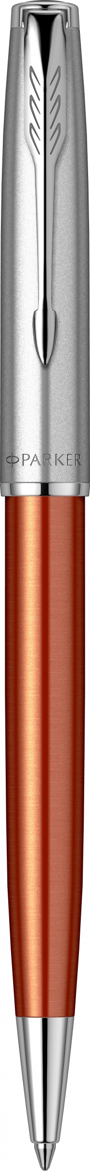 Ручка кулькова Parker Sonnet 17 Essentials Metal & Orange Lacquer хром - фото 1