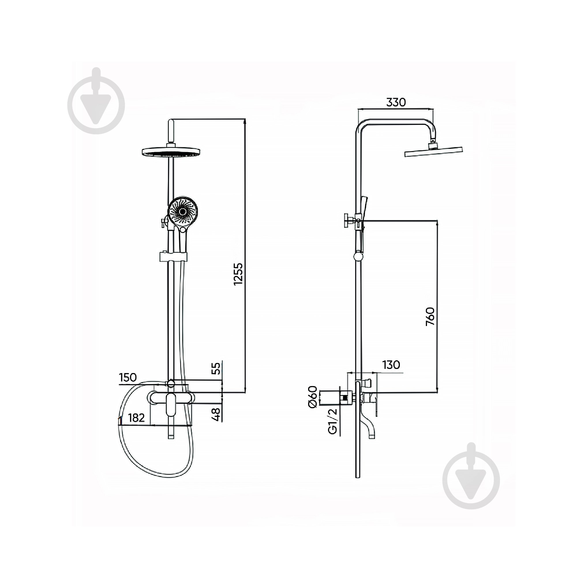 Душевая система FADO S.r.l MIX08033C хром - фото 2