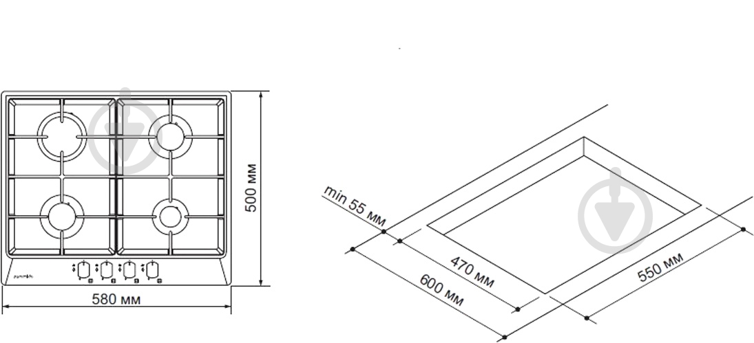 Варочная поверхность газовая Pyramida PFE 644 S BLACK - фото 16