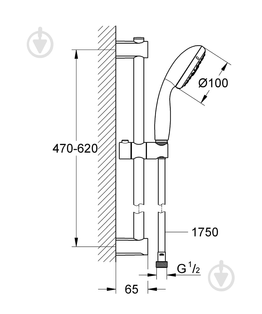 Душевой набор Grohe Vitalio Start 100 27955000 - фото 4