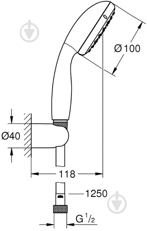Ручной душ Grohe Vitalio Start 27940000 - фото 2