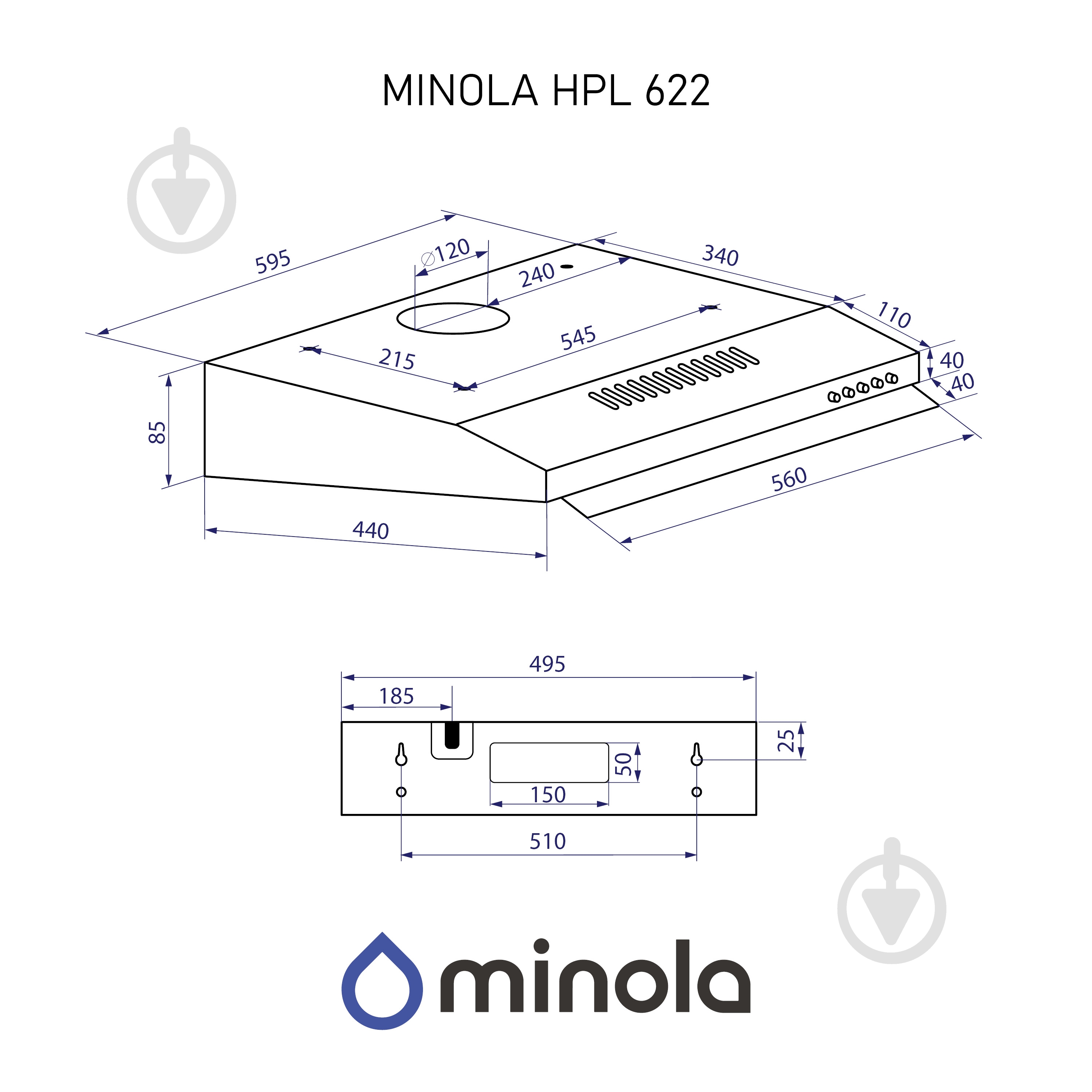 Вытяжка Minola HPL 622 BG HPL 622 BG - фото 14