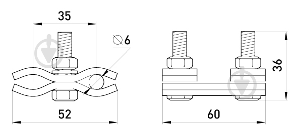 Зажим плашечный E.NEXT e.clamp.ps.2.1 серебряный - фото 2