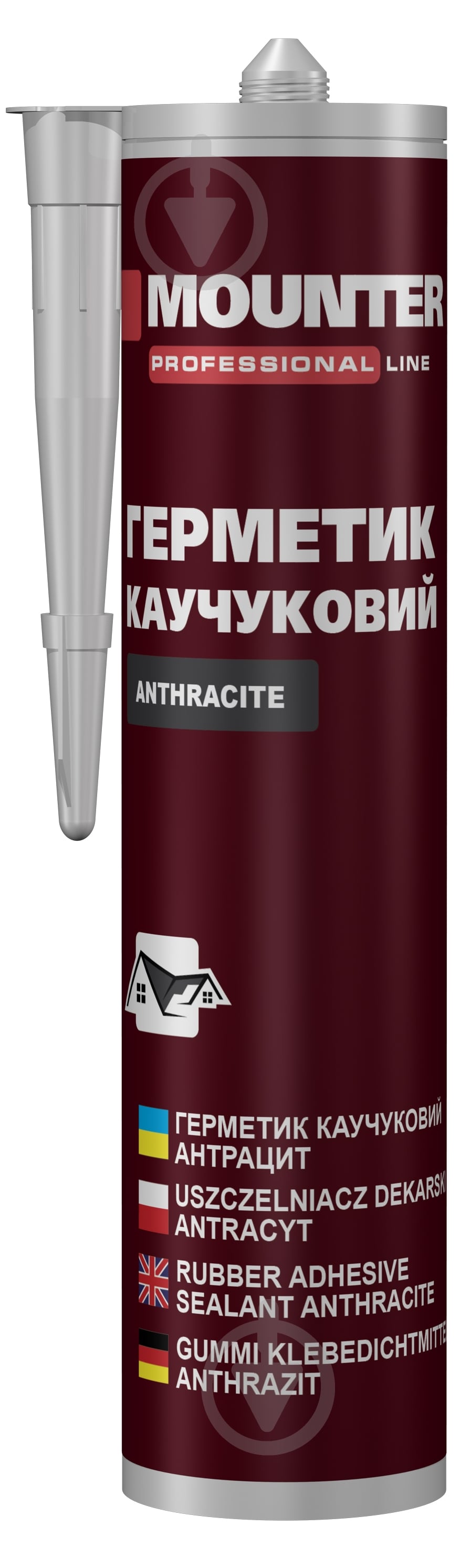 Клей-герметик Mounter Rubber adhesive 280 мл антрацит - фото 1