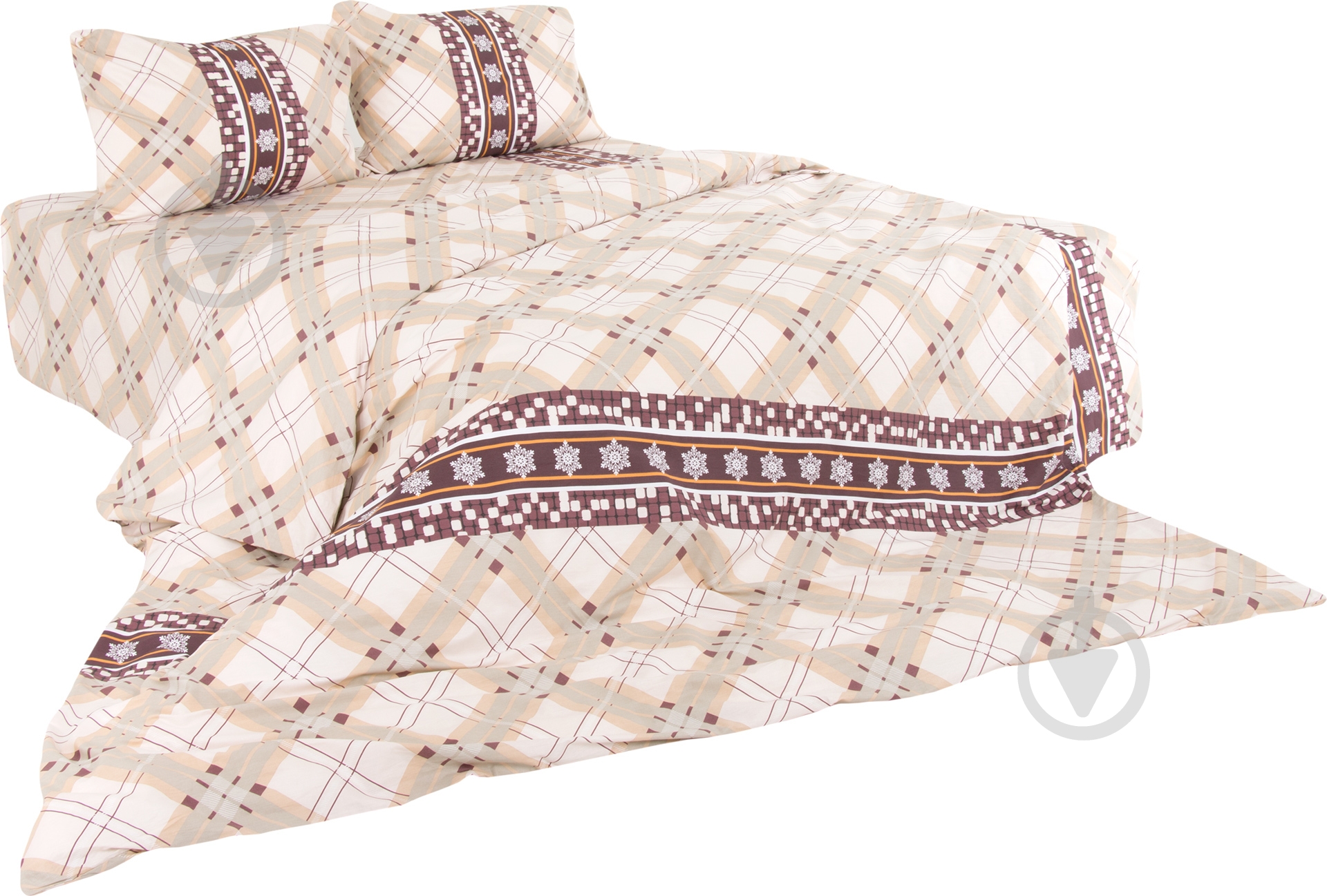 Комплект постельного белья Клетка 2,0 бежевый Ibodo - фото 1 Комплект постельного белья Клетка 2,0 бежевый Ibodo - фото 1