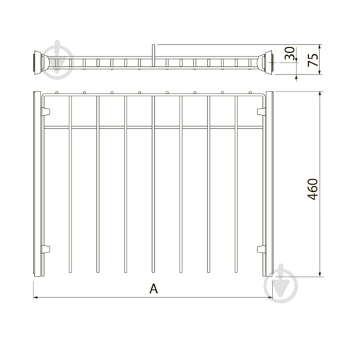 Брючница GTV 600 мм графит - фото 2