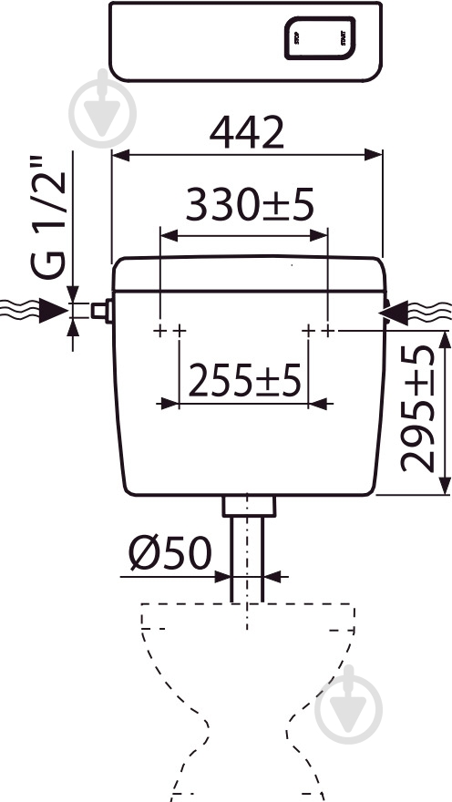 Бачок для унитаза Alca plast UNI A94 Старт/Стоп - фото 3