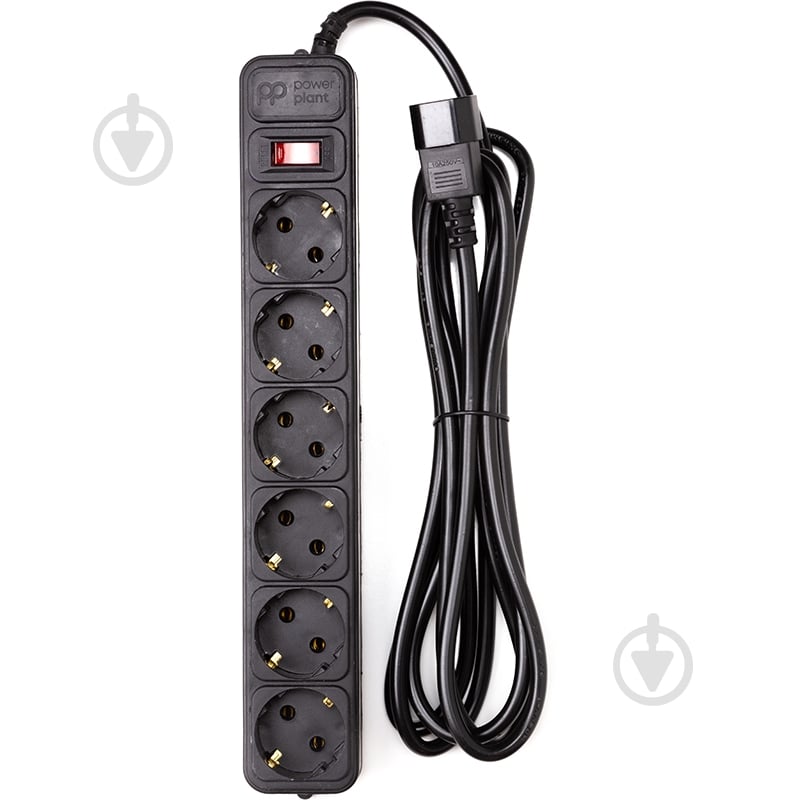 Сетевой фильтр PowerPlant с кабелем для ИБП евростандарт с заземлением 6 гн. черный 3 м PPUA10M30S6 - фото 1 Сетевой фильтр PowerPlant с кабелем для ИБП евростандарт с заземлением 6 гн. черный 3 м PPUA10M30S6 - фото 1