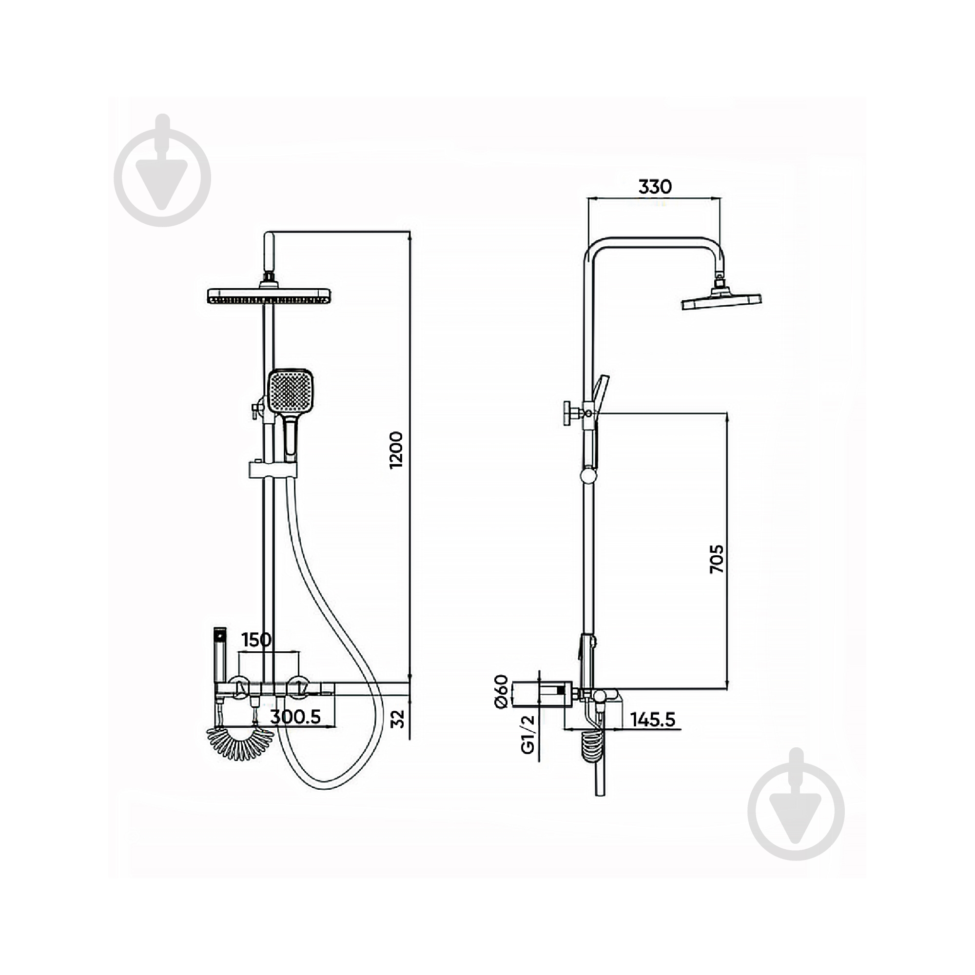 Душова система FADO S.r.l MIX032099W матовий білий - фото 11 Душова система FADO S.r.l MIX032099W матовий білий - фото 11