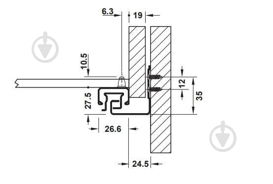 Напрямні прихованого монтажу Hafele 433.03.835 Matrix Runner Um A30 Push 450 мм - фото 3
