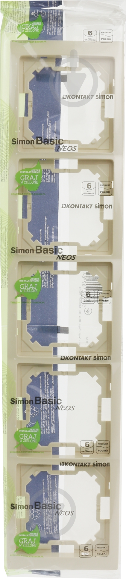 Рамка пятиместная Simon Basic Neos универсальная кремовый BMRC5/12 - фото 3