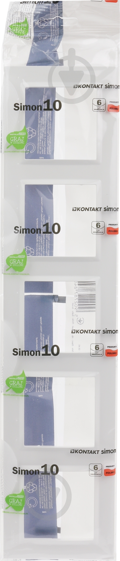 Рамка п'ятимісна Simon SIMON10 універсальна білий CR5/11 - фото 3 Рамка п'ятимісна Simon SIMON10 універсальна білий CR5/11 - фото 3