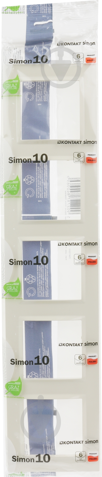 Рамка п'ятимісна Simon SIMON10 універсальна кремовий CR5/41 - фото 3