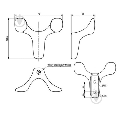 Крючок GTV Toledo B0 хром - фото 2 Крючок GTV Toledo B0 хром - фото 2